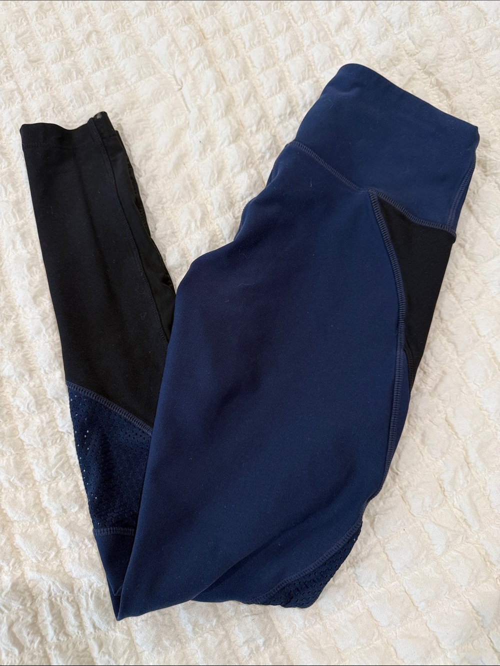 Mondetta Navy and Yellow Logo Active Leggings